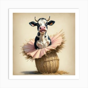 Cow In Tutu 2 Art Print