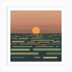 Sunset Over The Ocean Art Print