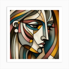 Abstract Woman'S Face Art Print