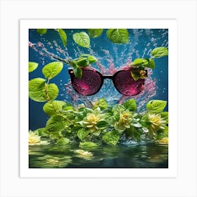 Sunglasses Splashing Water Art Print