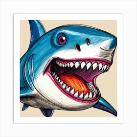 Shark Drawing 10 Art Print