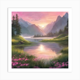 Tranquil Peaks Art Print