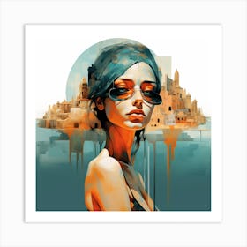 Girl With Sunglasses Art Print