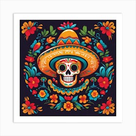 Day Of The Dead Skull 100 Art Print