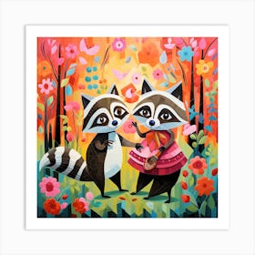 Mexican Raccoons Art Print