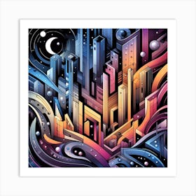 Abstract Cityscape 3 Art Print