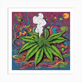 Psychedelic Marijuana Art Print