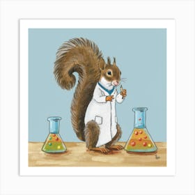 Silly Squirrel Science Lab Adventures Print Art Art Print