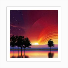 Sunset Over Water 11 Art Print