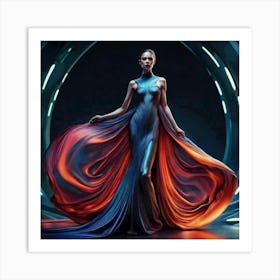 FUTURISTIC FEMALE FASHION MULTI COLOR 1 Art Print