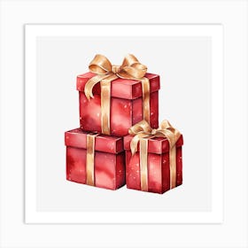 Christmas Gift Boxes Art Print