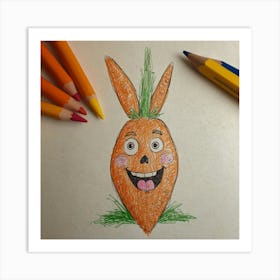 Carrot Drawing 1 Art Print