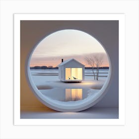 House In The Snow Art Print