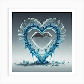 Heart silhouette in the shape of a melting ice sculpture Art Print