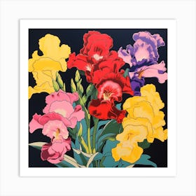 Snapdragon 1 Pop Art Illustration Square Art Print