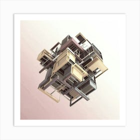 Abstract Cubes Art Print