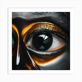 Black And Gold Eyes Art Print