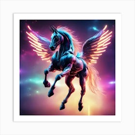 Epic Pegasus In Galaxy Art Print