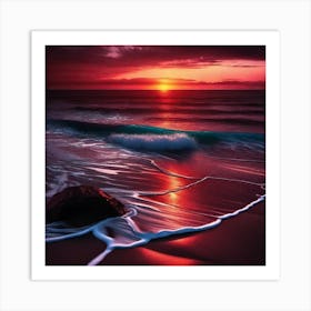 Sunset On The Beach 839 Art Print