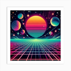 Retro Futuristic Elements,Retro Futuristic Background,Retro Futuristic Templates (9) Art Print