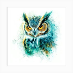 Owl Painting.Generated AI. Wall Art Print Art Print