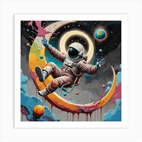 Astronaut In Space Art Print