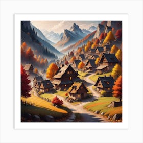 Autumn Village 53 Art Print