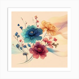 Flowers Wallpaper Art Print