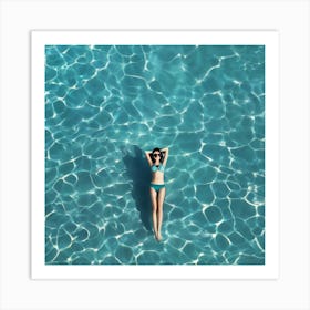 Woman Laying In The Water Art Print