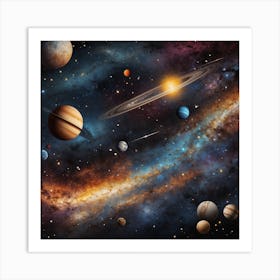 Galaxy And Space Mural Art Print