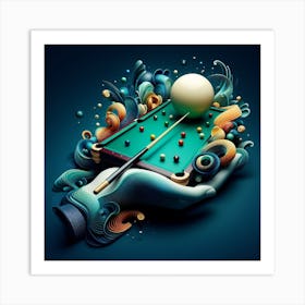 3d Billiards Art Print