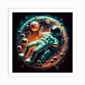 Astronaut In Space 2 Art Print