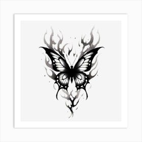 Butterfly With Flames Art Print