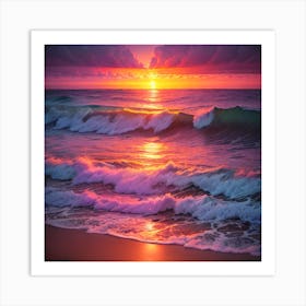 Sunset At The Beach 4 Art Print