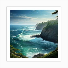 Cliffs And Waves Art Print