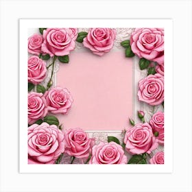 Pink Roses Frame 13 Art Print