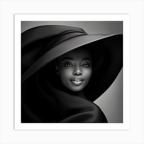 Black Woman In A Hat 1 Art Print