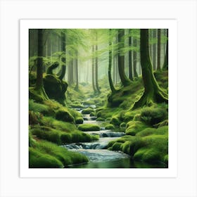 Mossy Forest 4 Art Print