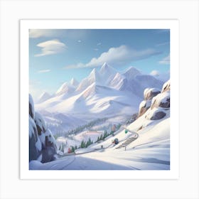 Snowy Mountains Art Print