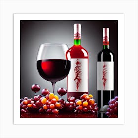 Red Wine And Grapes Art Print