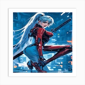 Anime Girl With Sword-Drucke 07.12.2024--0843 Art Print