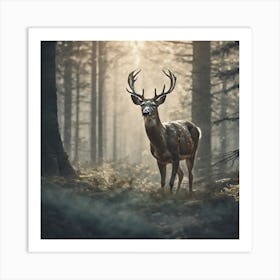 Deer In The Forest 198 Art Print