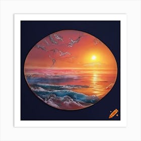 Sunset On The Ocean Art Print