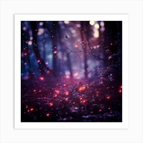 Fire In The Forest Art Print