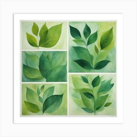 Green Leaves 9 Art Print