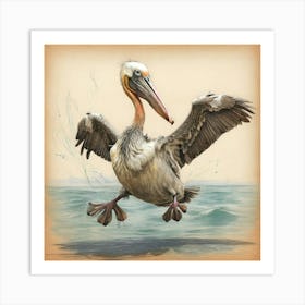 Pelican In Flight 4 Art Print