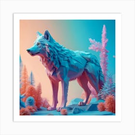 3d Wolf Art Print