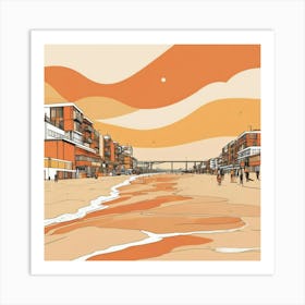 Default Abstract Illustration Of South end On Sea Beach Essex art print Art Print