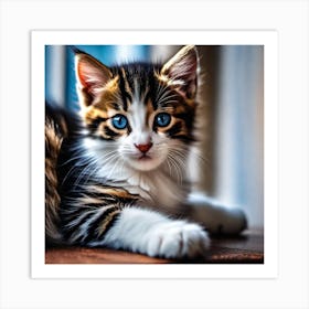 Kitten With Blue Eyes 2 Art Print