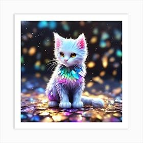 Cat With Sparkles Art Print